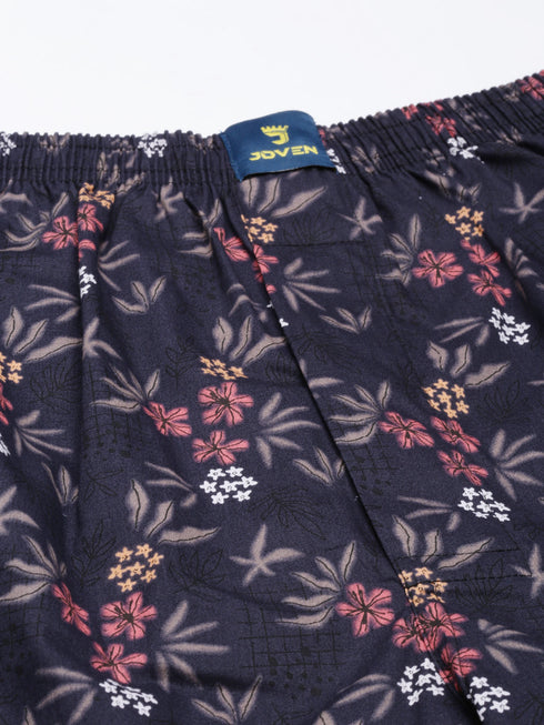 Navy Blue Printed Pure Cotton Boxer